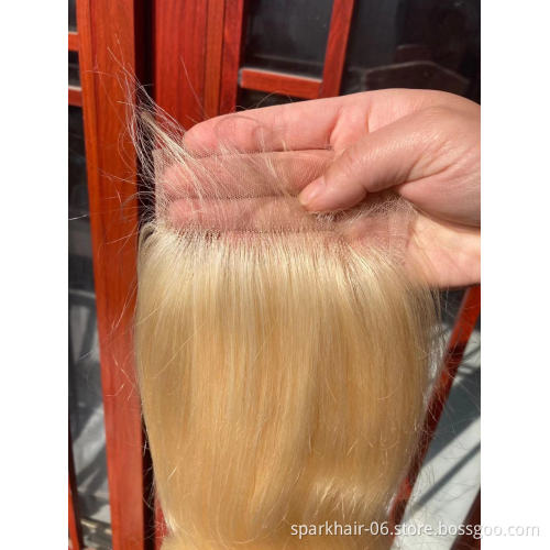 SPARK 13*4 Frontal Virgin Brazilian 613 Blond Human Hair 4x4 Swiss Lace Closure Extension for Women Blonde Silky Straight Wave